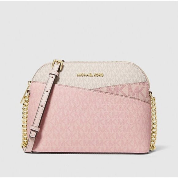 New Michael Kors Jet Set Travel Medium Dome Crossbody Powder Blush Multi - Picture 2 of 5